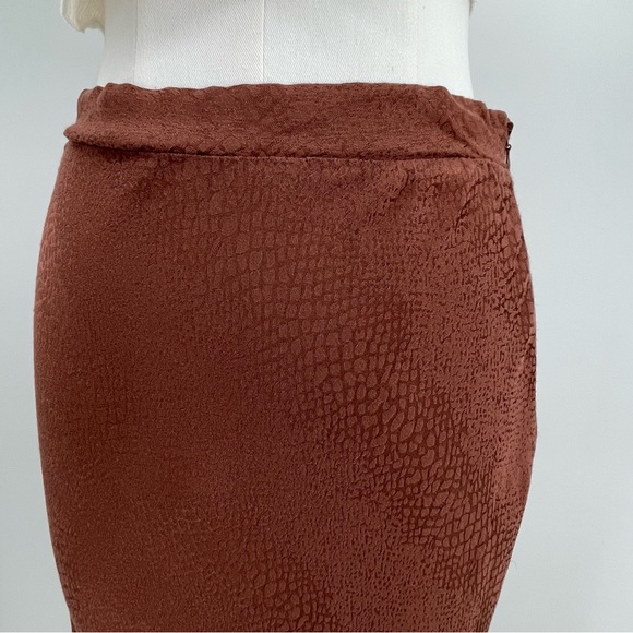 Forever 21 Pencil Slit Skirt 90s Minimalist Quiet Luxury Clean Girl Earthy - Picture 10 of 13